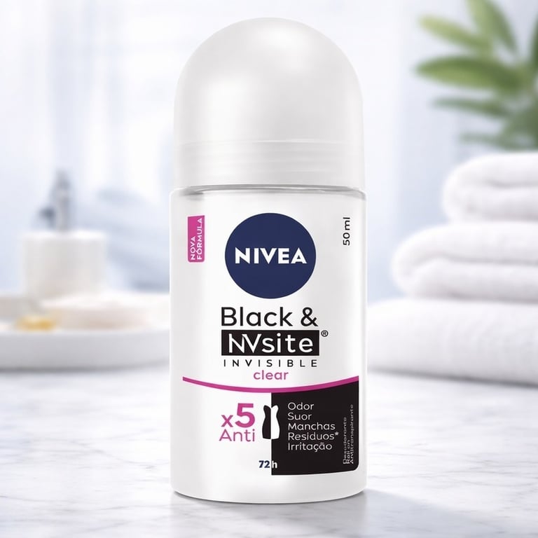 Desodorante Antitranspirante Roll-on Black & White Invisible Clear NIVEA 50ml
