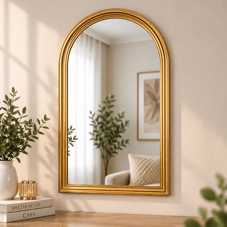 Espelho Decorativo Emoldurado Para Pendurar Design Elegante Para Valorizar Diferentes Ambientes