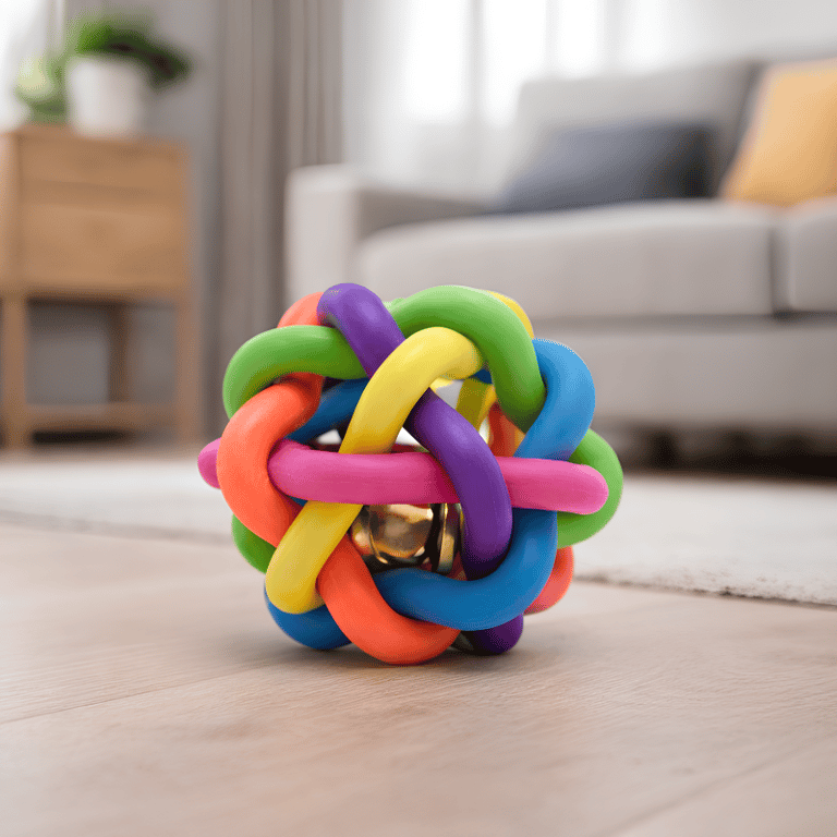 Brinquedo Pet Bola Sininho Trançada Colorida Para Cães 10cm