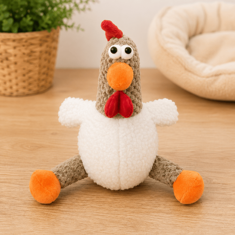 Brinquedo Galinha De Pelúcia Para Cães e Gatos