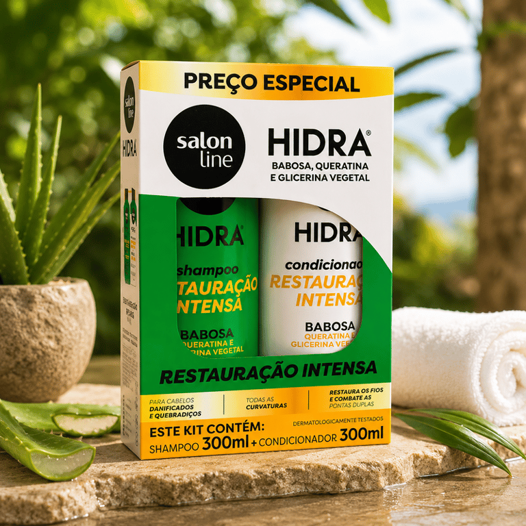 Kit Shampoo e Condicionador Hidra Restauração Intensa Salon Line 300ml