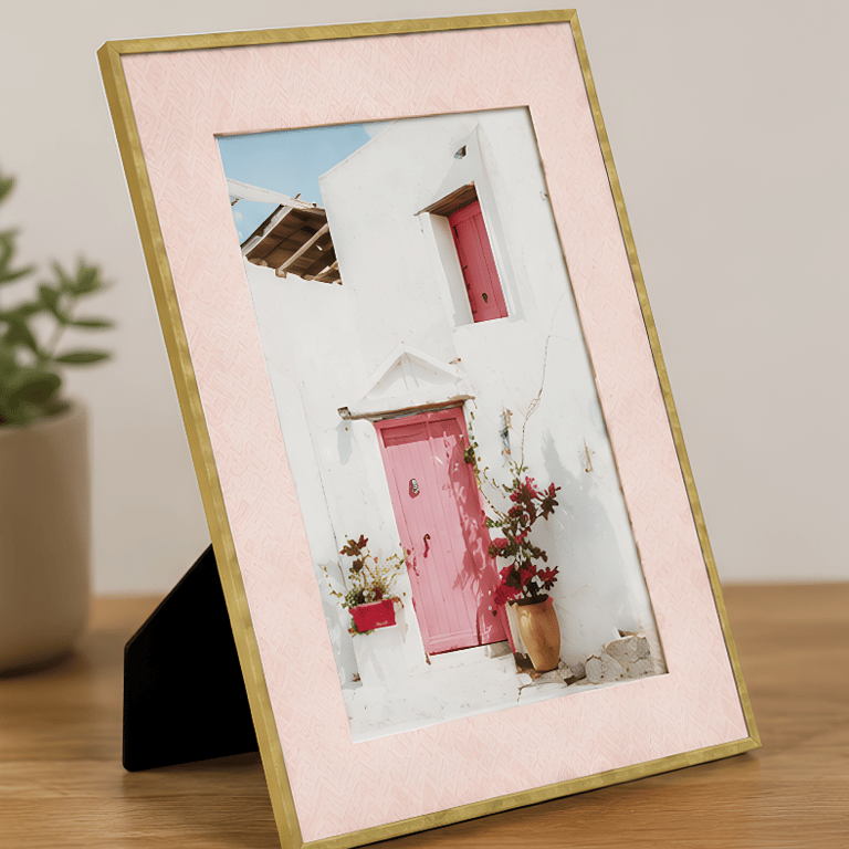 Porta Retrato Rosa e Dourado de 210mm x 160mm Exibir Fotos de Mesa