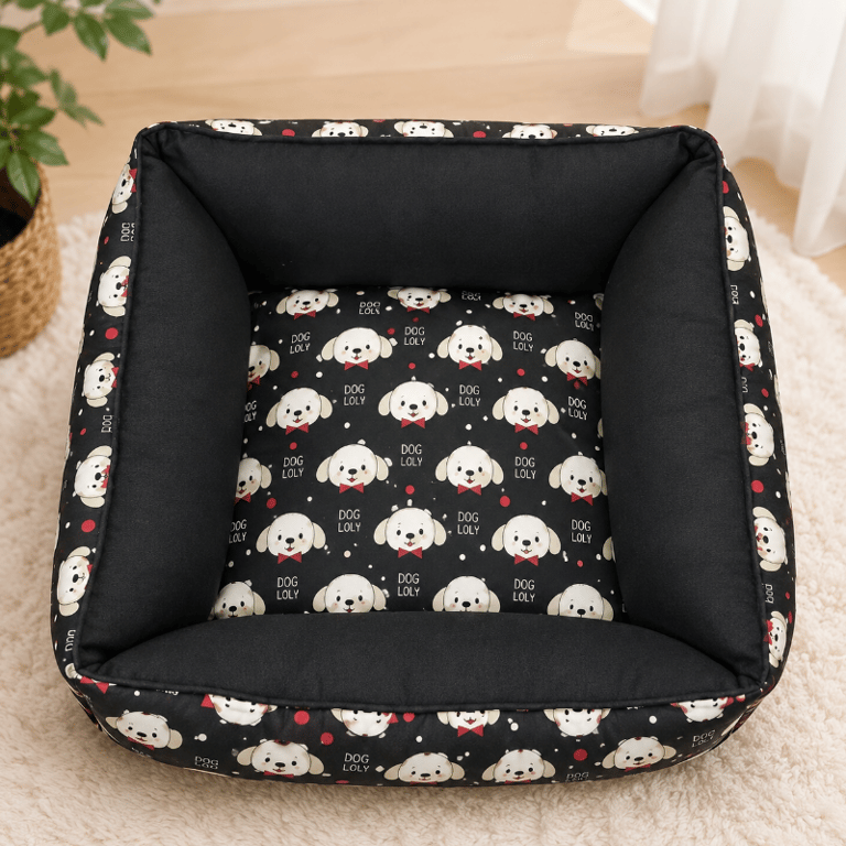Cama Quadrada Luxo P Acolchoada Para Cães E Gatos