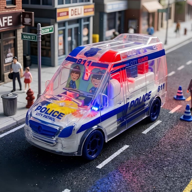 Carro De Polícia Com Som Luz E Movimento