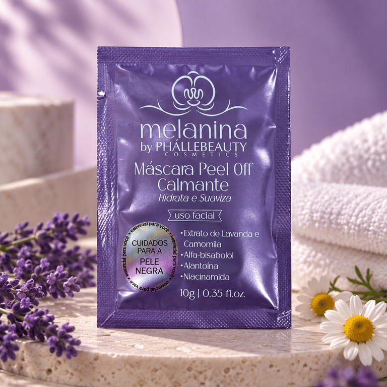 Máscara Facial Peel Off Calmante Sachê Melanina by Phállebeauty 10g