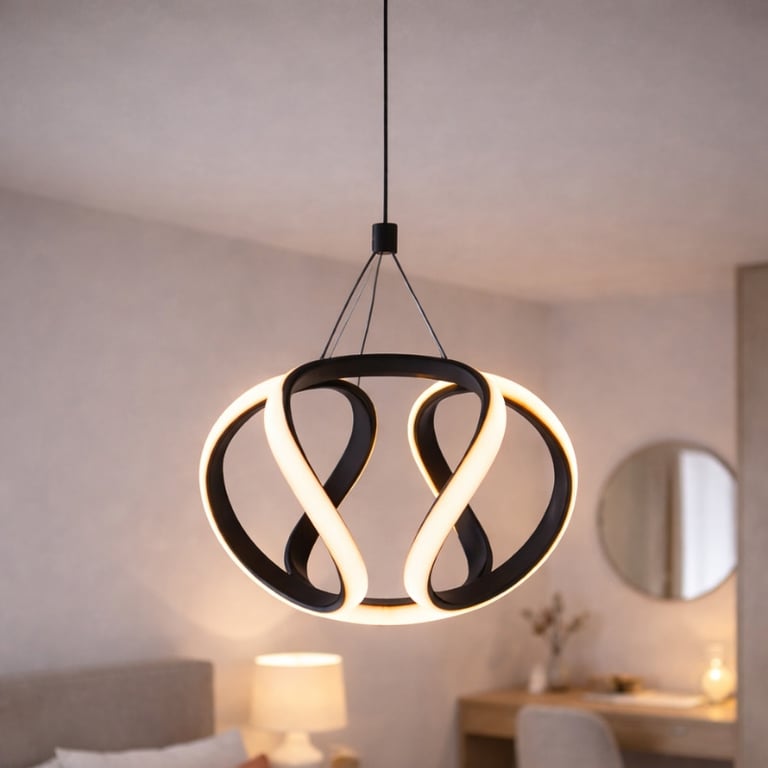 Luminária Pendente Preta Led 40w 3000k