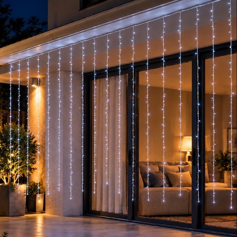 Cortina de Led Decorativa Branca 3x2M 160L Bivolt 