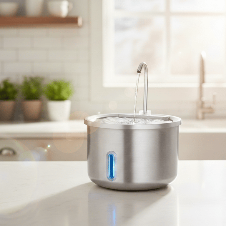 Fonte De Água Para Pets Em Aço Inoxidável