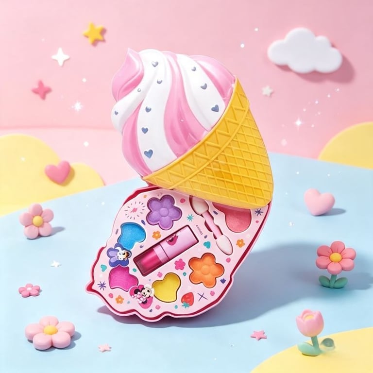 Paleta De Sombras e Batom Sorvete De Casquinha Minnie Mouse Disney Fenzza