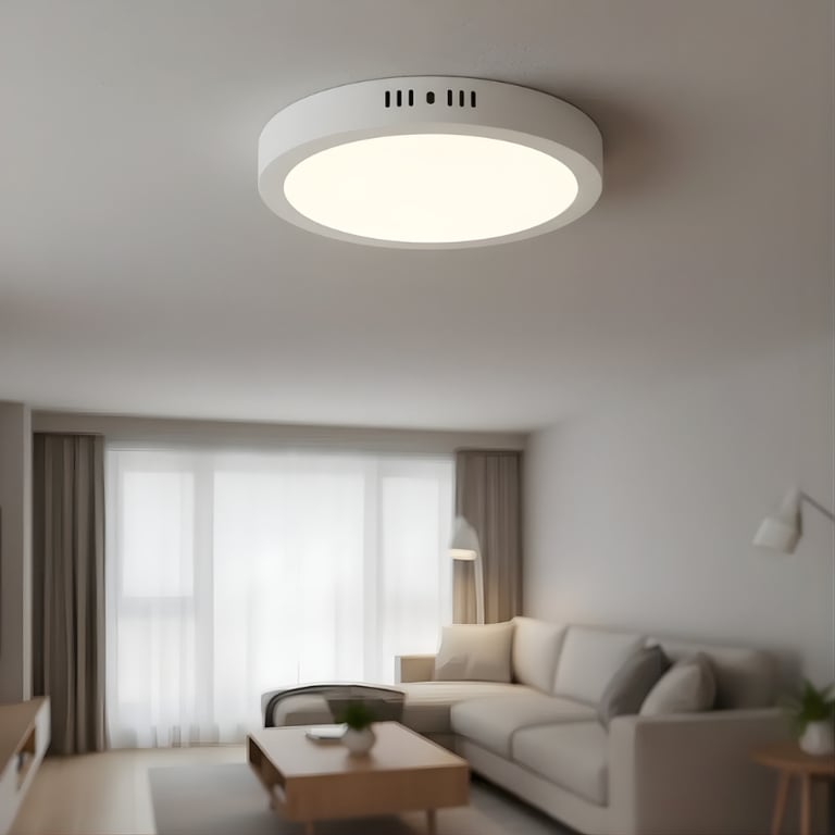 Plafon Sobrepor Redondo Branco Luz Fria 18W