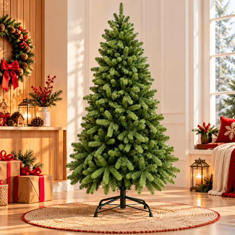Árvore De Natal Grande 210cm 1379 Galhos Verde Realista Pinheiro 