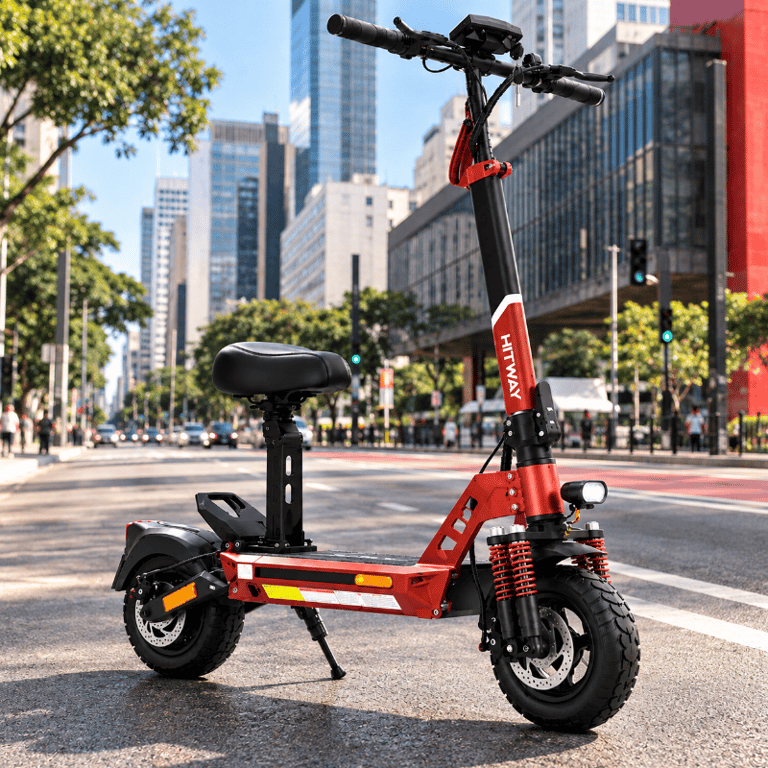 H16PRO Patinete Elétrico Hitway Com Banco 1000W Bateria Litio Peso Maximo 120 kg Autonomia 80Km 