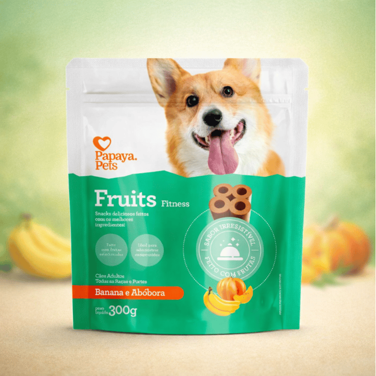 Petisco Saudável Fruits Para Cães Sabor Banana E Abóbora