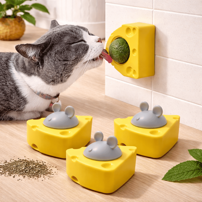 Brinquedo Interativo Para Gato Formato Queijo Com Catnip