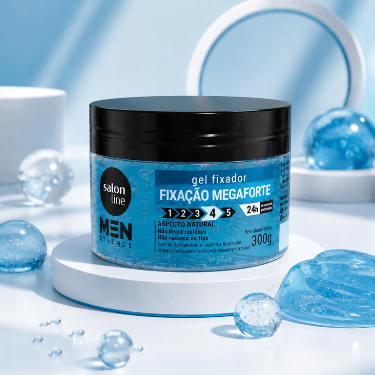 Gel Fixador Fixação Megaforte Men Essence Salon Line 300g