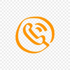 HD Orange Hand Draw Round Circle Phone Icon Transparent PNG