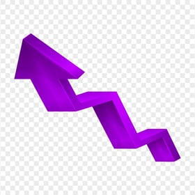 HD 3D Purple Increase Arrow Up Left PNG