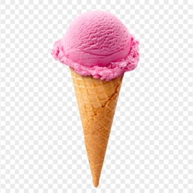 HD Strawberry Ice Cream Cone PNG
