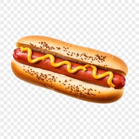 HD PNG Hotdog Sandwich with Mustard Sauce