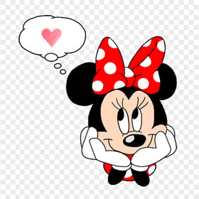 Minnie Mouse Thinking In Love PNG