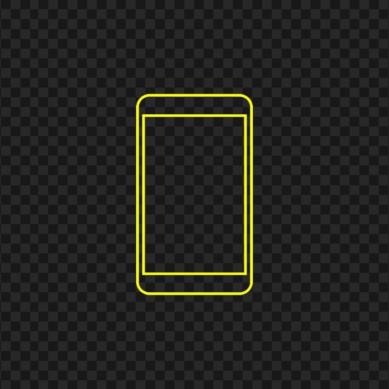 HD Yellow Outline Modern Smartphone Icon Transparent PNG