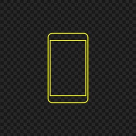 HD Yellow Outline Modern Smartphone Icon Transparent PNG