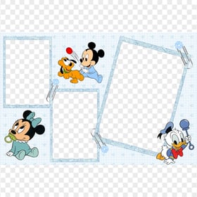 HD Baby Mickey, Minnie And Donald Collage Frame PNG