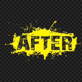 Yellow After Word Grunge Effect Transparent PNG
