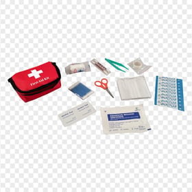 Red Small First Aid Bag With Medicine Supplies