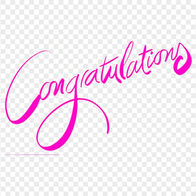 Congratulations Pink Text Word Calligraphy PNG Image