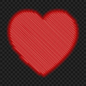 HD Glowing Scribble Red Neon Valentine Day Love Heart PNG