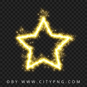 FREE Yellow Shining Sparkling Firework Star PNG