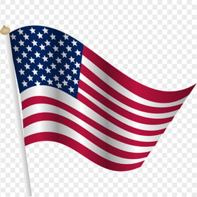 Flag Of United States America Illustration On Pole