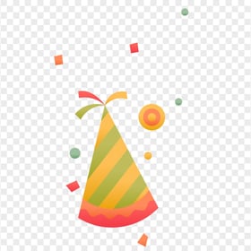 HD Vector Birthday Party Hat With Confetti PNG