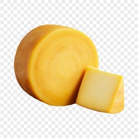 Yellow Cheese Wheel Beside A Piece PNG Image