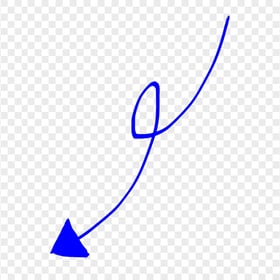 HD Dark Blue Line Art Drawn Arrow Pointing Down Left PNG