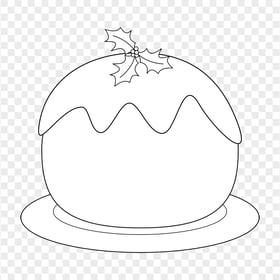 HD Black & White Coloring Christmas Pudding PNG