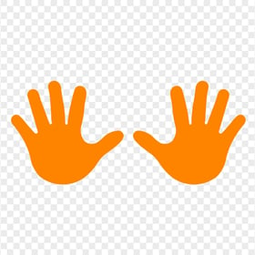 HD Orange Baby Two Hand Print Vector Silhouette PNG