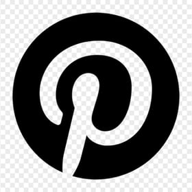 Black Pinterest Logo Icon Social Media