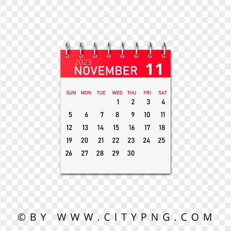 November 2023 Graphic Calendar PNG