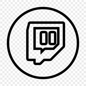 HD Black Outline Twitch TV Circle Icon Transparent PNG