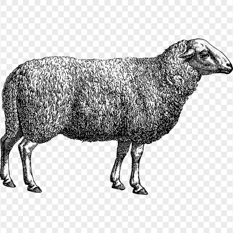 Line Art Sheep Transparent Background | Citypng