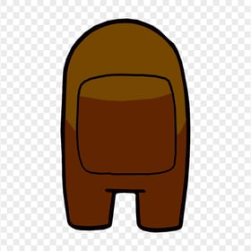 HD Among Us Brown Character Back View PNG