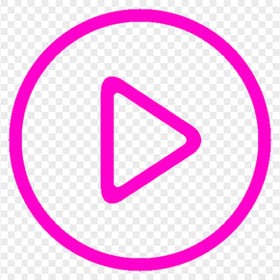 Round Play Video Player Pink Icon Transparent Background