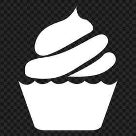 HD White Cupcake Silhouette Icon PNG