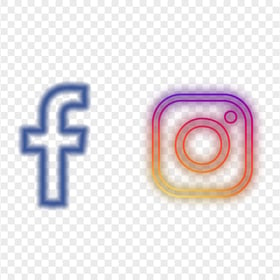 HD Neon Facebook And Instagram Logos Icons PNG