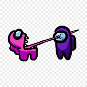 HD Among Us Crewmate Pink Character Tongue Kill Purple PNG