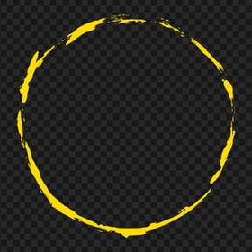 HD Grunge Circle Yellow Frame Border PNG