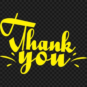 Thank You Yellow Handwriting Text Font Word HD PNG