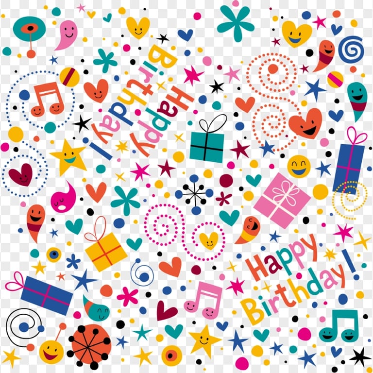 HD Happy Birthday Pattern Background PNG